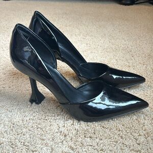 Open Edit Women’s Patent Black Leather 3 Inch Heel Size 8.5